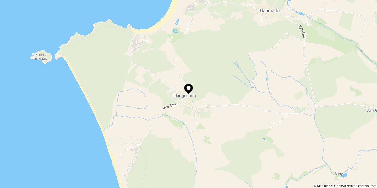 Approximate location of Lanesbury, Llangennith, Gower, Swansea, SA3 1HU