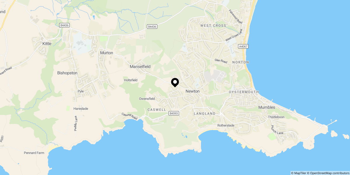 Approximate location of Highpool Close, Newton, Swansea, SA3 4TU
