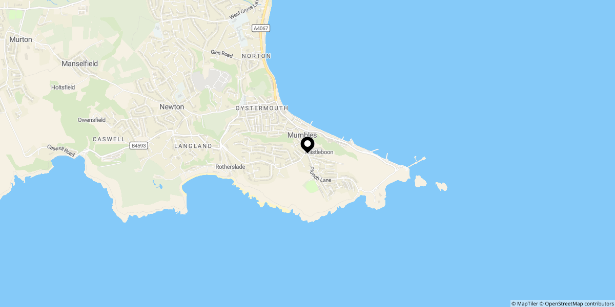 Approximate location of Briarhurst,Thistleboon Road, Mumbles, Swansea, SA3 4HE