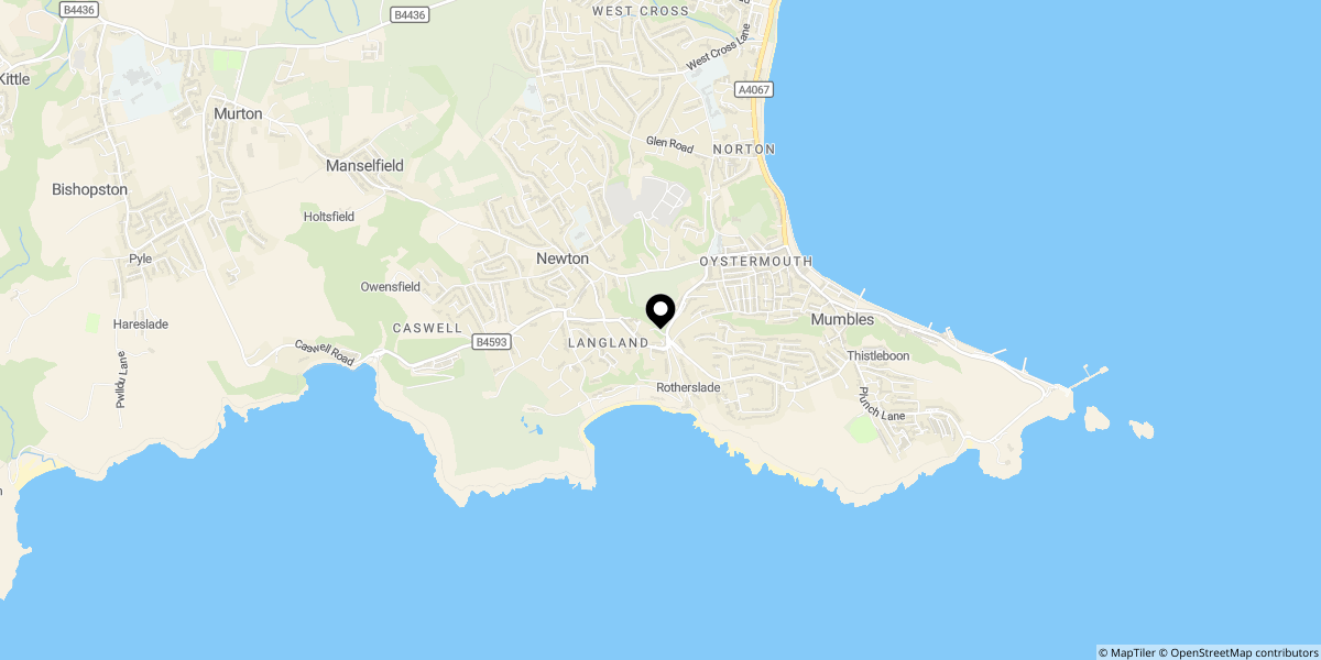 Approximate location of Gilbertscliffe, Southward Lane, Langland,Swansea SA3 4QS