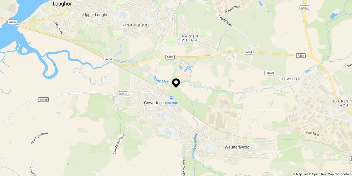 Approximate location of Lliw Valley Close, Gowerton, Swansea, SA4 3AH