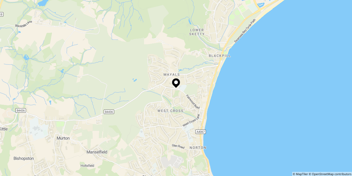 Approximate location of Long Acre Gardens, Mayals, Swansea, SA3 5JS