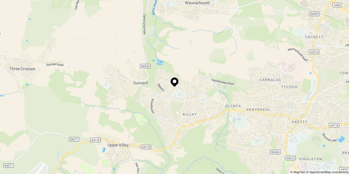 Approximate location of Pencoed, Dunvant, Swansea, SA2 7PQ