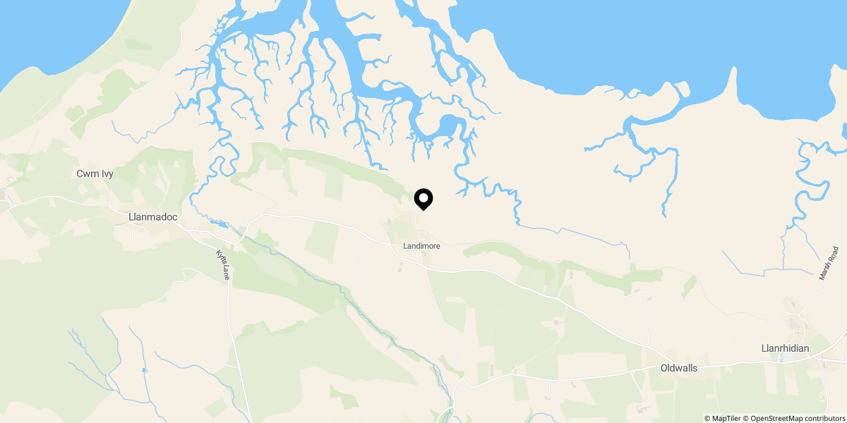 Approximate location of Farthings, Landimore, Gower, Swansea, SA3 1HD