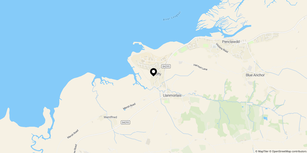 Approximate location of Pencaerfenni Park, Crofty, Gower, Swansea, SA4 3SE