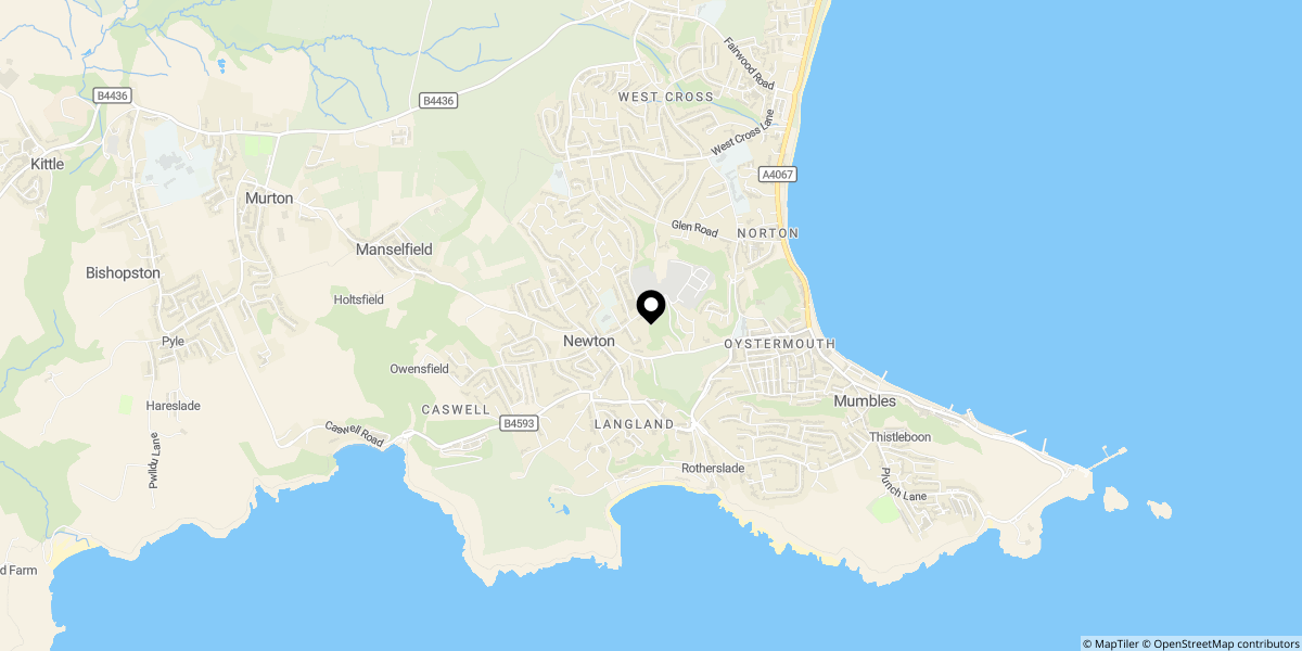 Approximate location of The Orchard, Newton, Swansea, SA3 4UQ