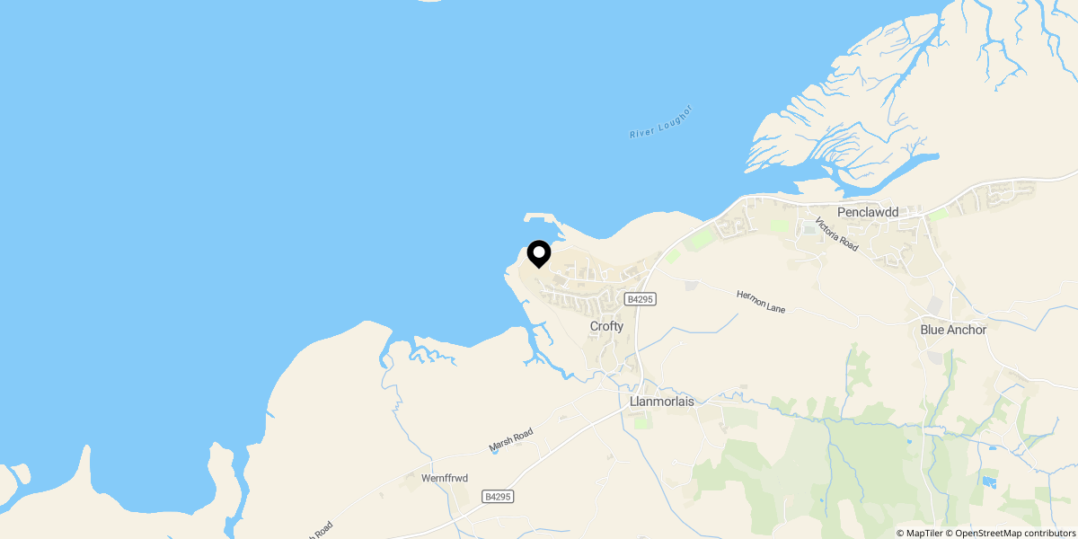 Approximate location of Penllanw, Salthouse Point, Crofty, Gower, Swansea, SA4 3RP