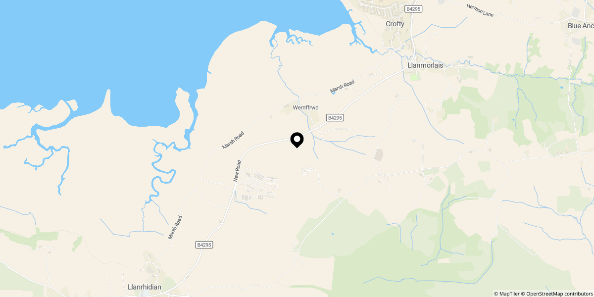 Approximate location of Ael Y Bryn, Wernffrwd, Llanmorlais, Gower, Swansea, SA4 3TY