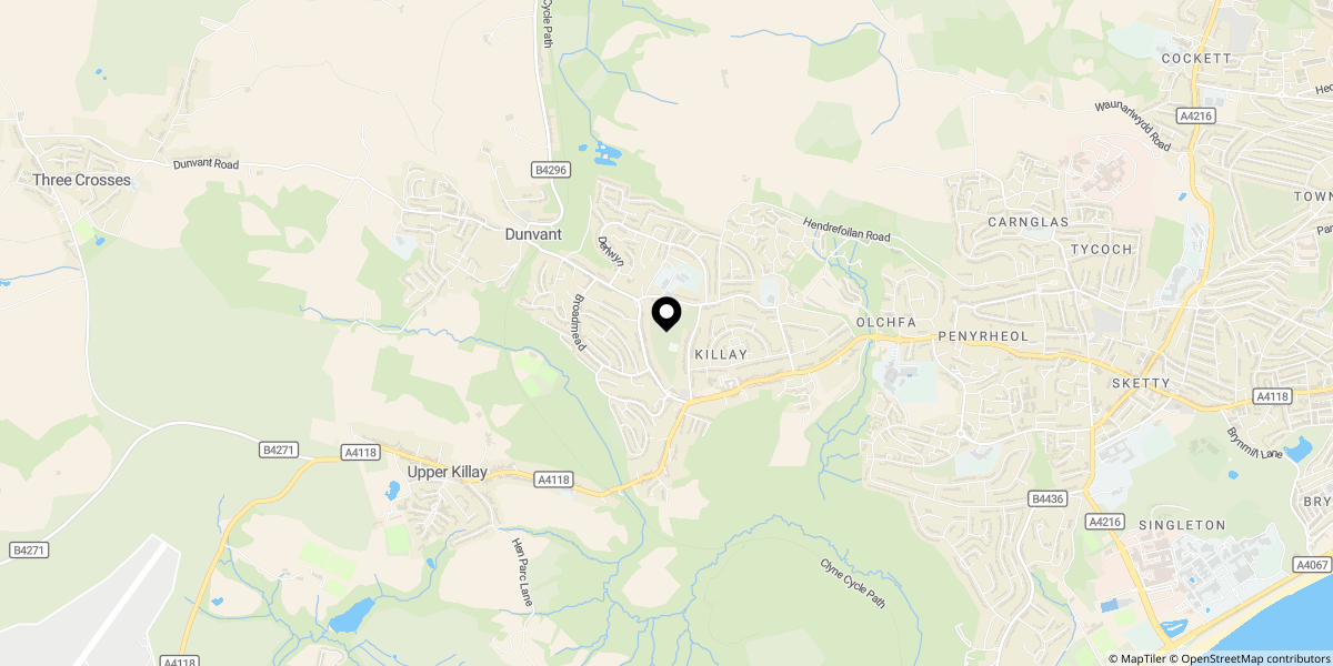 Approximate location of Dunvant Park Houses, Dunvant, Swansea, SA2 7SH